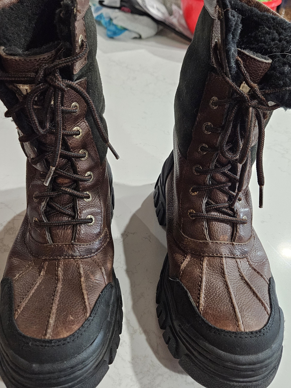 Men's Brown UGG Butte Waterproof Lace-Up Winter Boots Size 10